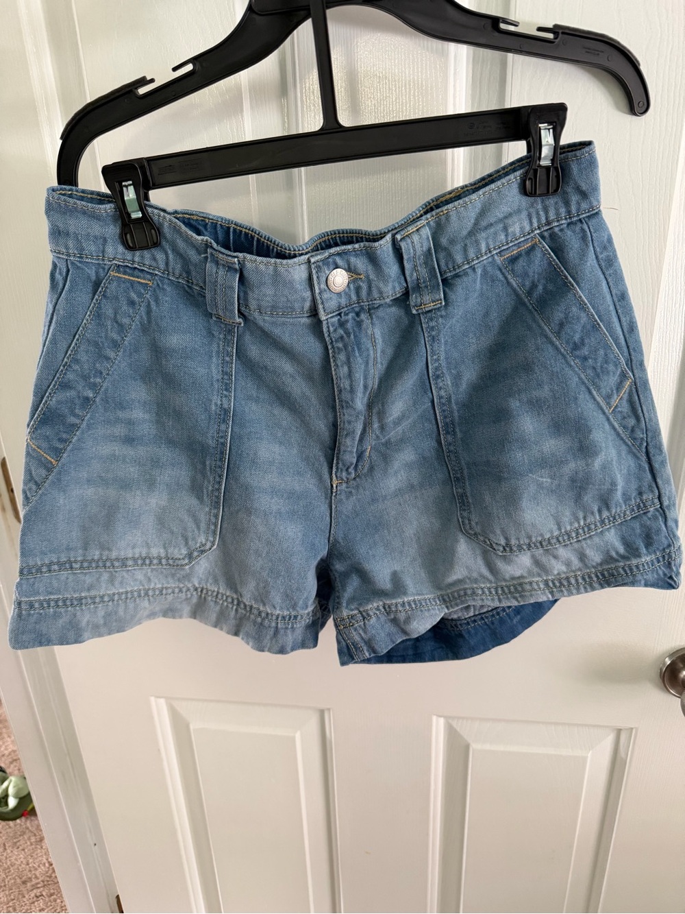 Old Navy Light Blue Denim Shortalls-Style Jean Shorts